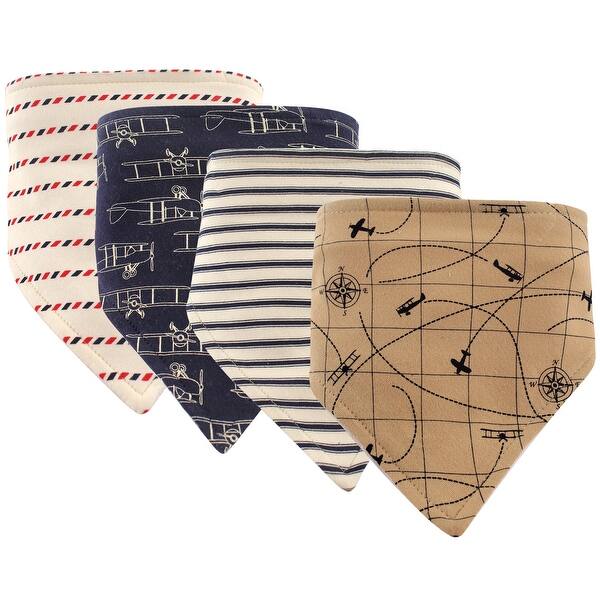 slide 1 of 1, Hudson Baby Infant Boy Cotton Bandana Bibs 4pk, Airplane, One Size - Airplane - One Size One Size - Airplane