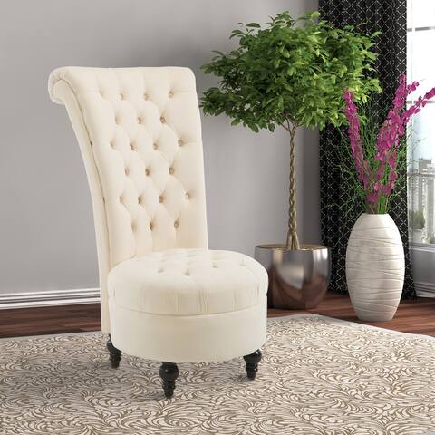 HomCom 45" Tufted High Back Flannelette Accent Chair