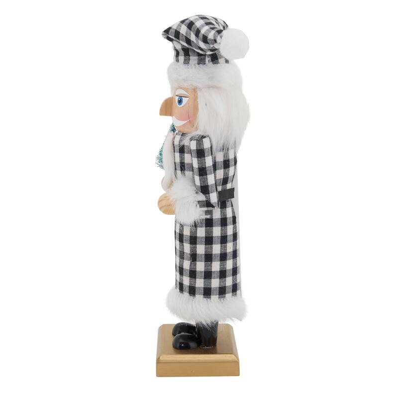Nutcracker Decoration With Buffalo Plaid Design