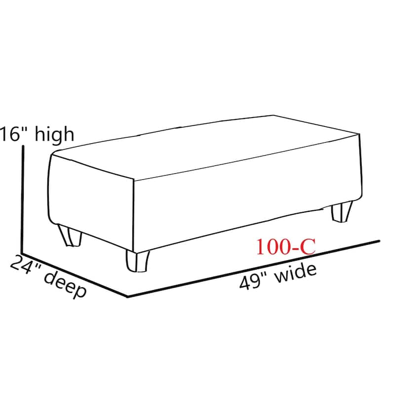 Sugarshack Oatmeal 49" Wide Cocktail Ottoman