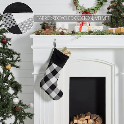 Annie Black Check Stocking 12x20