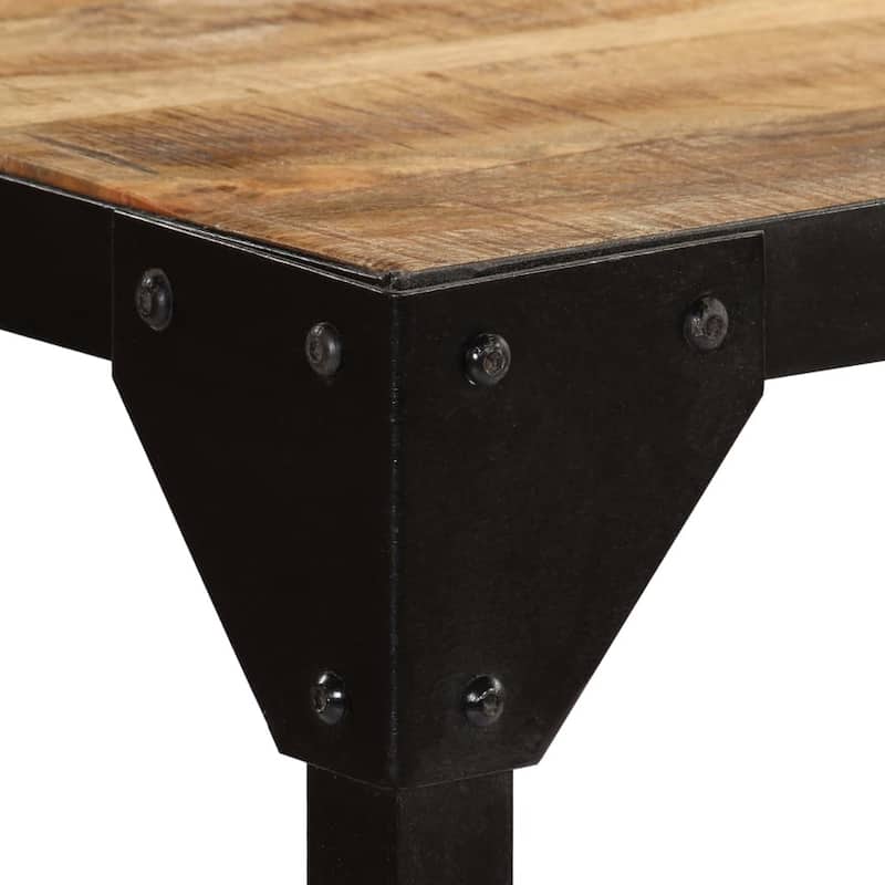 vidaXL Dining Table Solid Rough Mango Wood and Steel 47.2"
