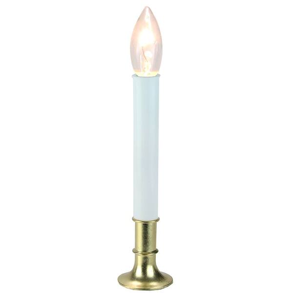 Shop Black Friday Deals On 9 Pre Lit White And Gold C7 Light Christmas Candle Lamp With Sensor Overstock 24301879