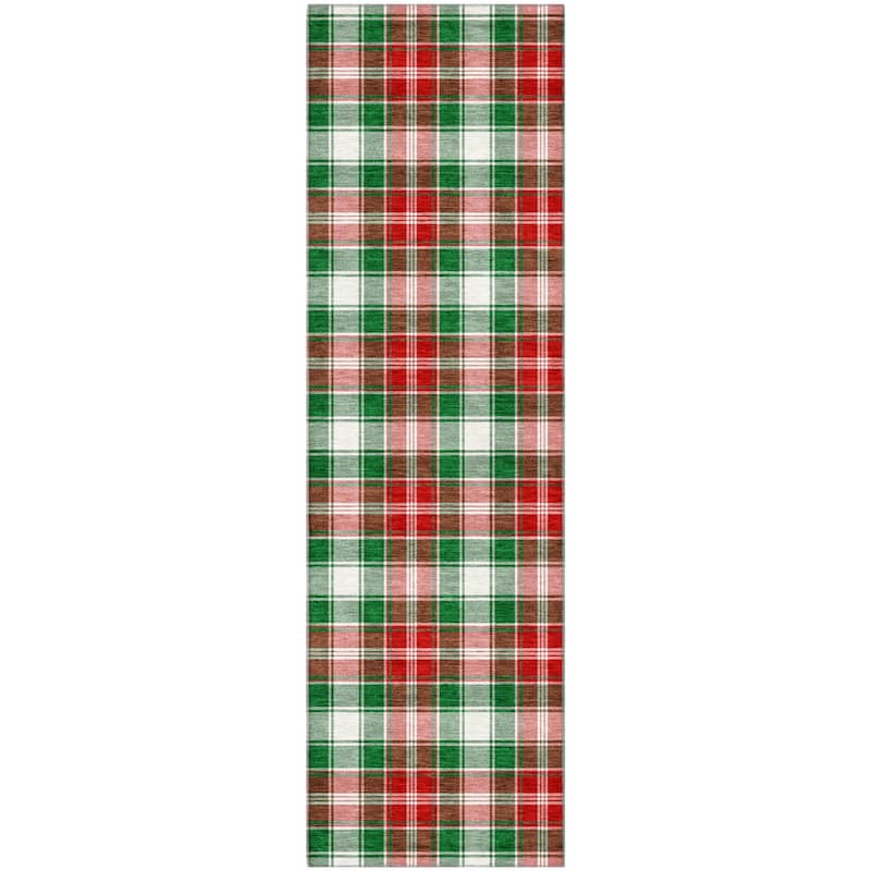 Premium Washable Super Soft Christmas Plaid Mayfield Rug