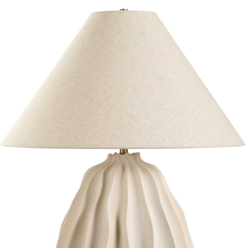 Uttermost Javary Matte Beige Table Lamp - 22"W x 22"D x 27.5"H