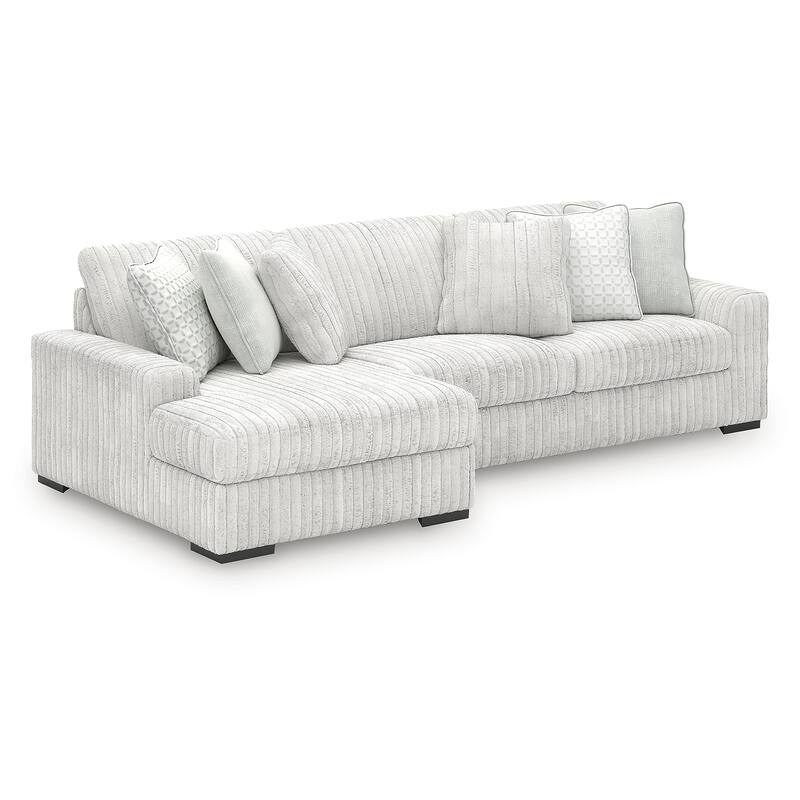 Signature Design by Ashley Stupendous White 2-Piece Sectional with Chaise - 141" W x 67" D x 41" H
