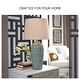 preview thumbnail 4 of 3, Signature Design by Ashley Hadbury Ceramic Blue Table Lamp (Set of 2) - 14" W x 14" D x 26.75" H