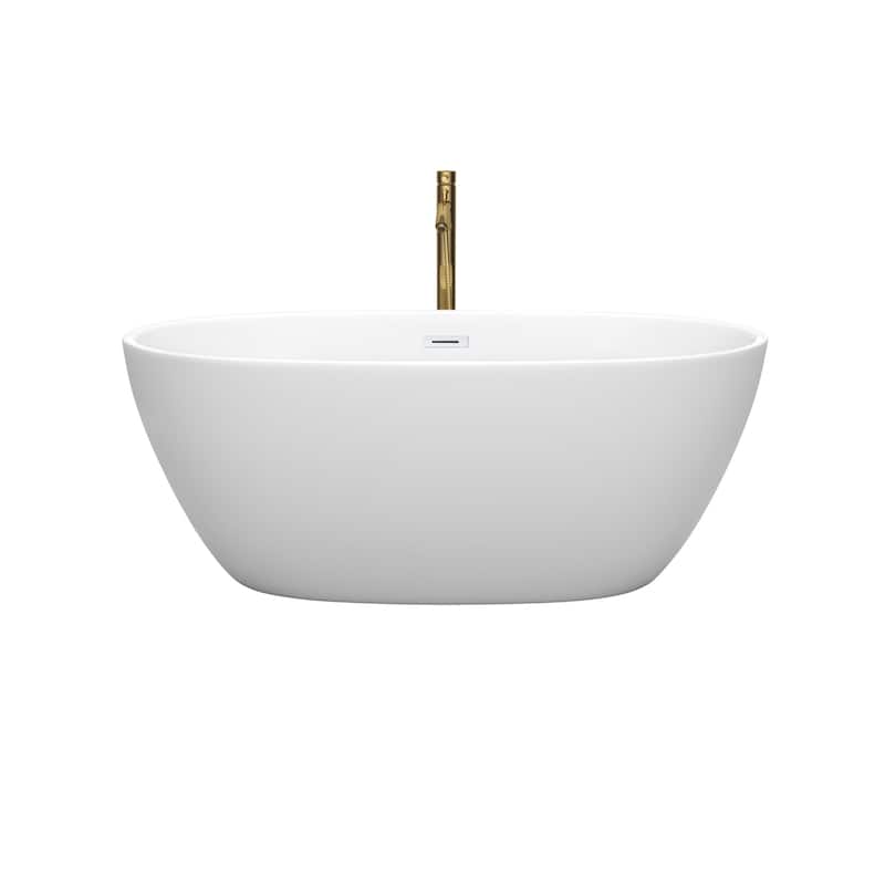 Wyndham Collection Juno 59" Free Standing Acrylic Soaking Tub with