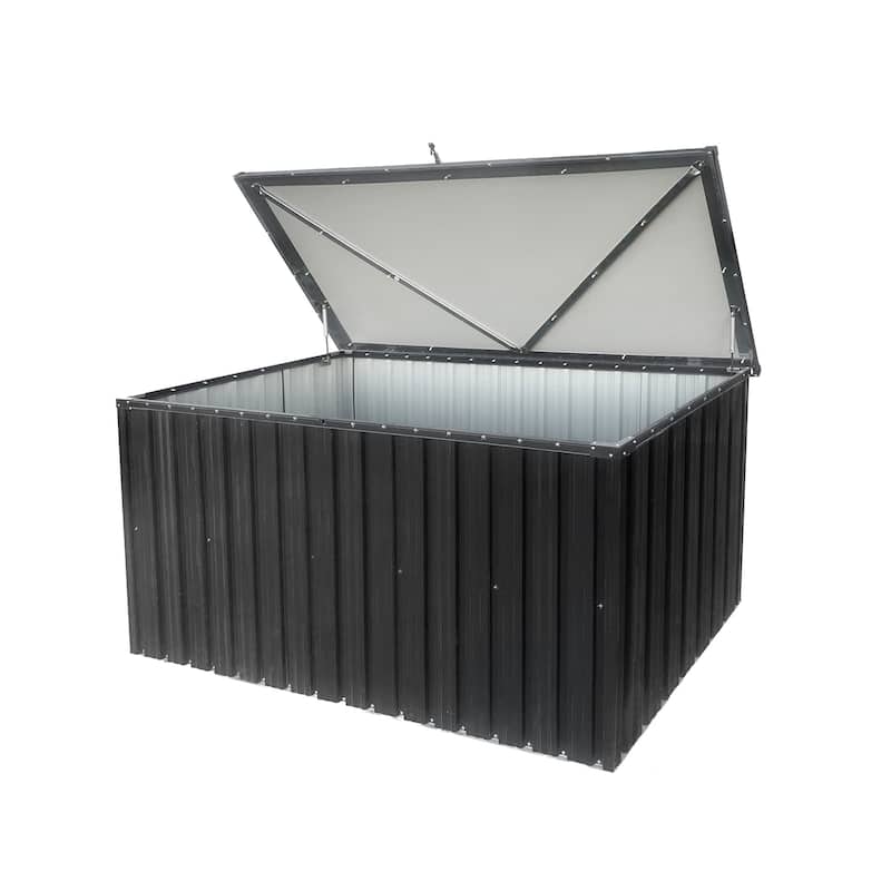 Metal storage box, outdoor tool and toy storage box - Black