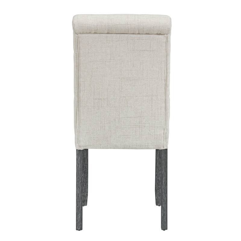 6-Piece Retro Rectangular Dining Table Set, Table with Unique Legs and 4 Upholstered Chairs & 1 Bench