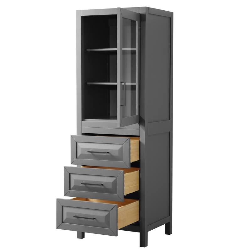Daria Linen Tower with Cabinet Storage and 3 Drawers
