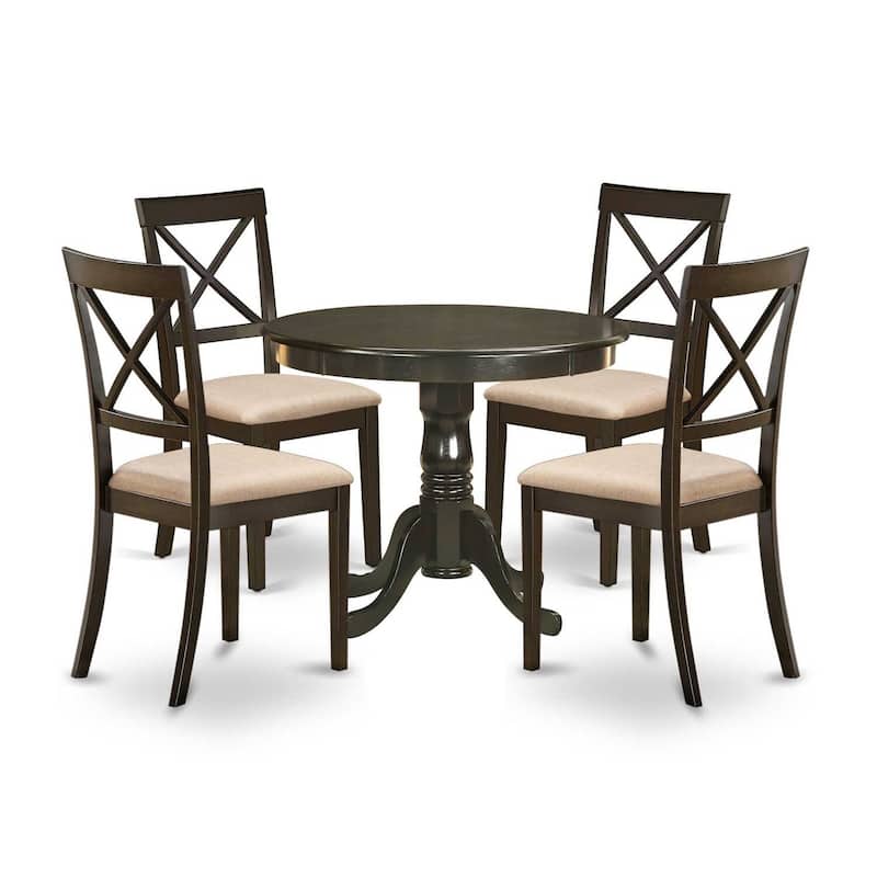 Round Kitchen Dining Table Set - 42 Inch Table with 4 Chairs - Modern Dinette Set