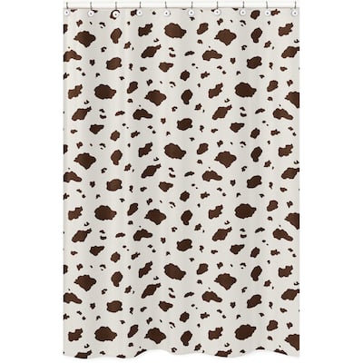 Sweet Jojo Designs Wild West Cow Boy Girl Gender Neutral Bathroom Fabric Bath Shower Curtain Brown Cream Western Southern Animal