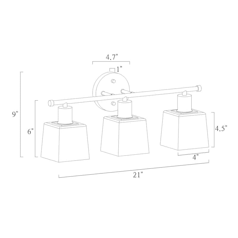 Modern Glam 3-light Bathroom Vanity Light Linear Dimmable Wall Sconces with Frosted Glass Shade