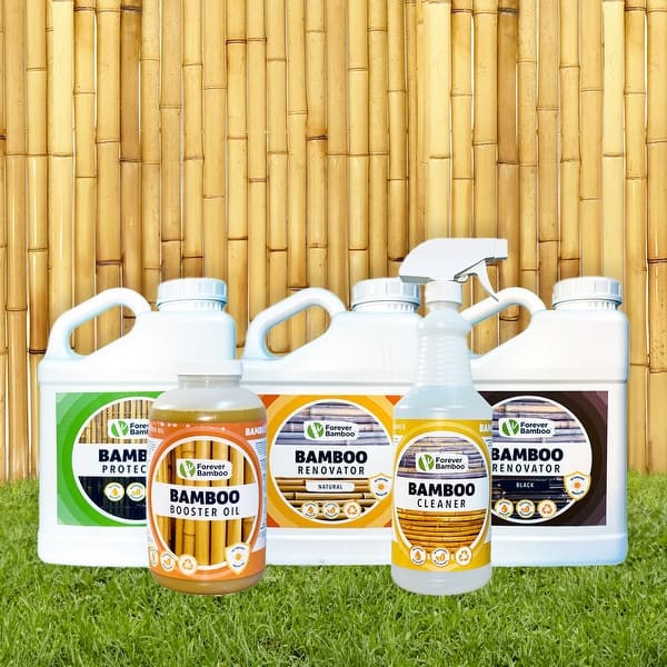 Forever Bamboo Booster Wood Oil Finish Eco-Friendly UV, Water-Resistant Bamboo Fences, Poles, Outdoor Furniture, 32 oz.