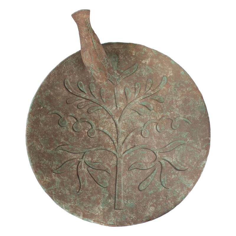 Ivy and Sage Metal Bird Bath - Rustic Patina - 12.25 in
