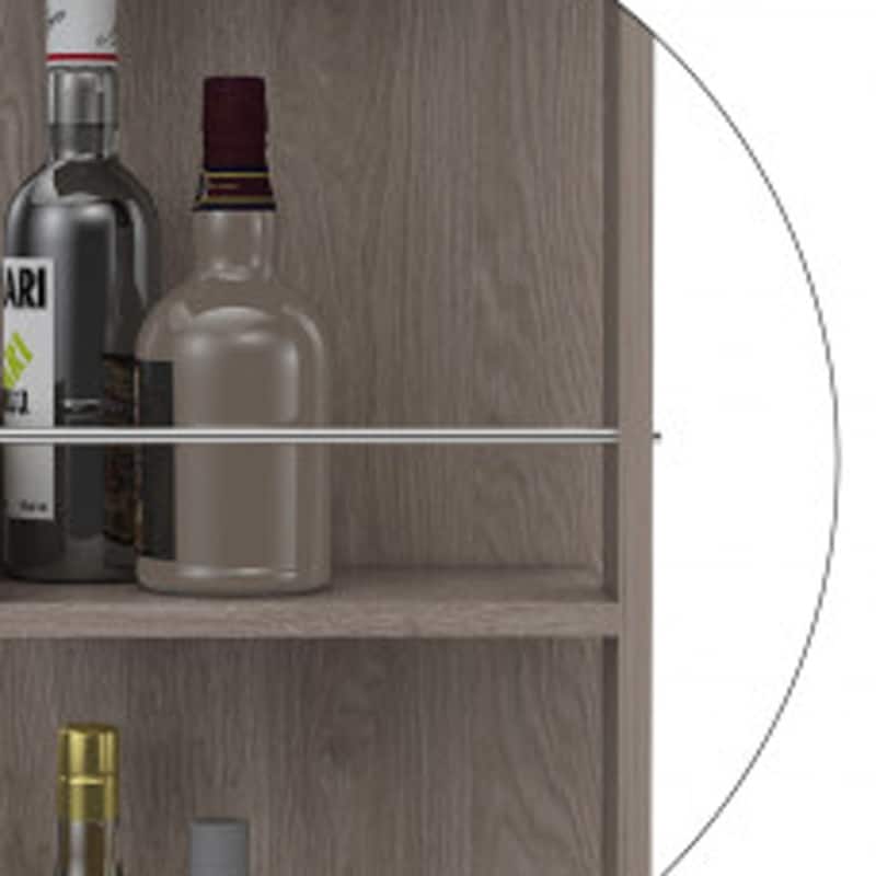 Rolling Bar Cart with Wine Rack and Storage Cabinet on Wheels for Home - 23.7 x 14.8” x 32.4”