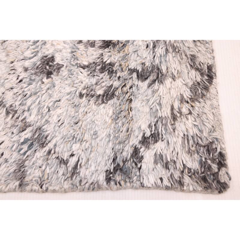 ECARPETGALLERY Hand-knotted Tangier Light Grey Wool Rug - 4'11 x 8'2