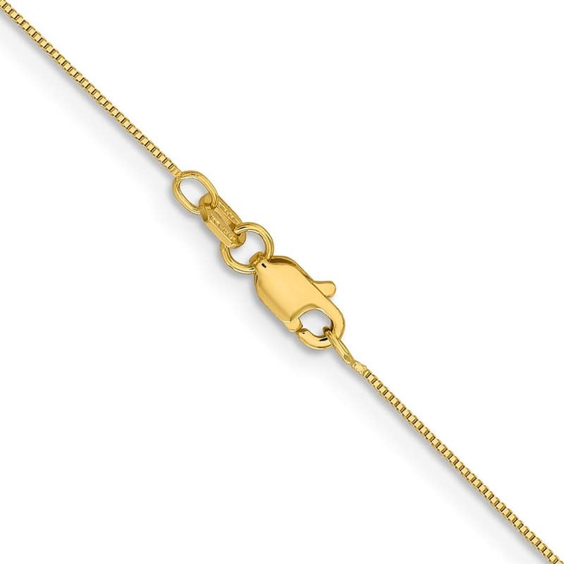 Curata 14k Yellow Gold 10" 0.5mm Box Chain Anklet (Lobster-claw)