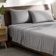 preview thumbnail 21 of 22, Bare Home Microfiber Stretch Knit Sheet Set Full - Light Grey