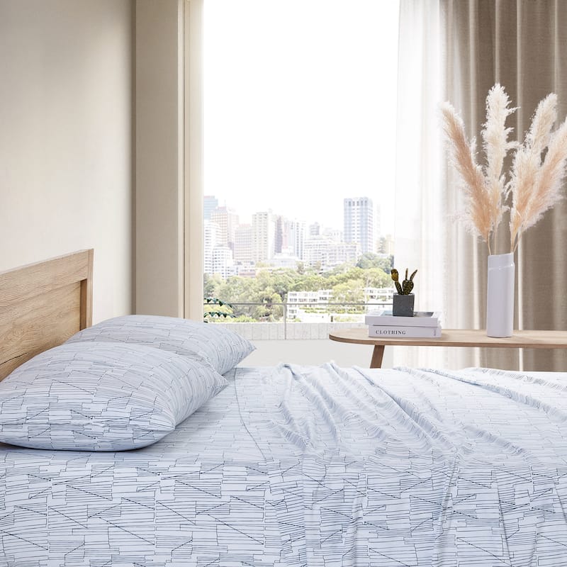 City Scene Cotton Percale Printed Sheet Sets