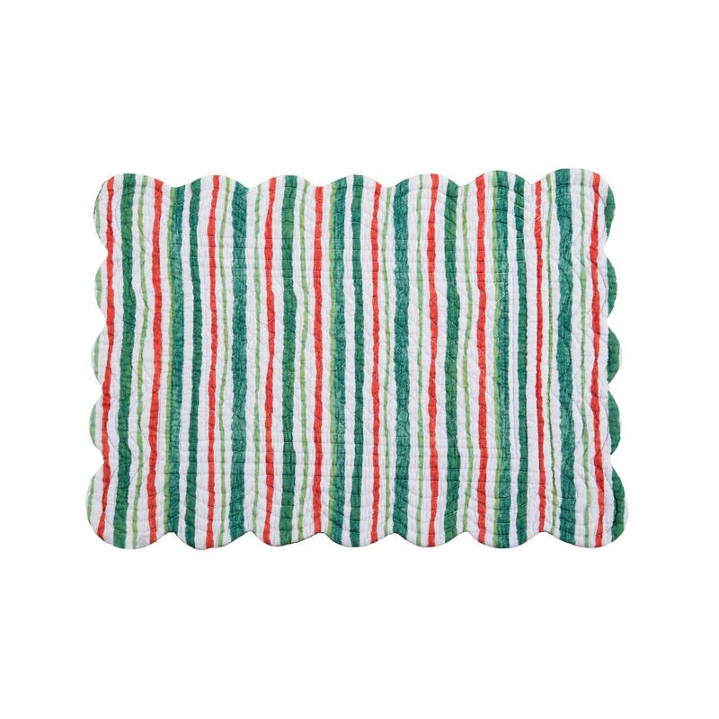 Delwyn Cardinal Quilted Placemat Set 6