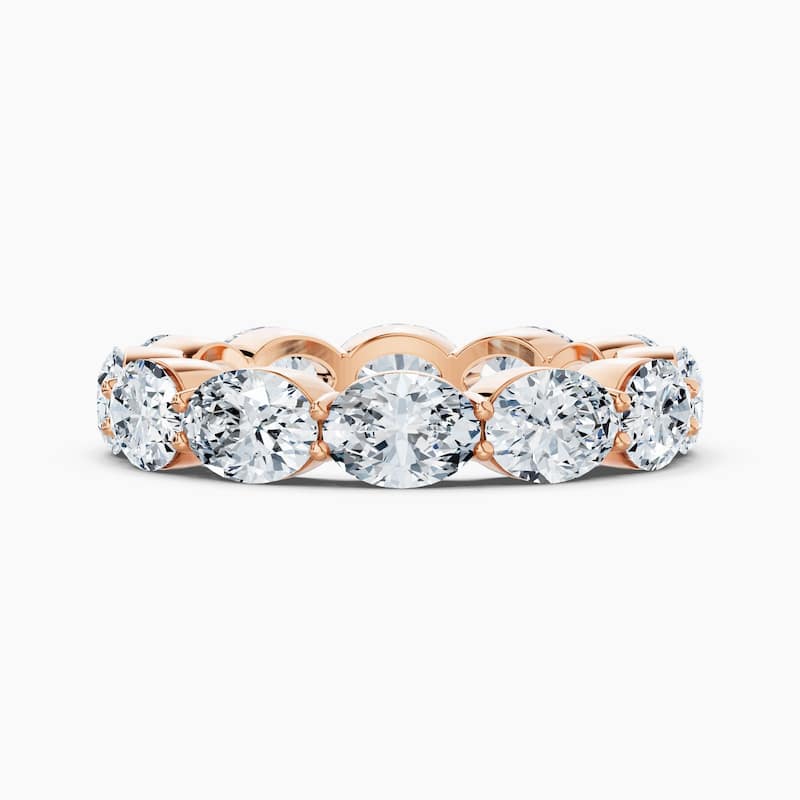 Auriya 14k Gold Oval East-West Lab Grown Diamond Eternity Band 1.80 - 7.50 ct. tw. (F-G, VS) - 6.00 ct. wt. - 7 - Rose