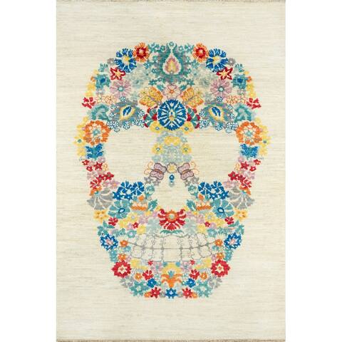 Momeni Heirlooms Skeleton Hand Knotted Wool Multi Area Rug - 5'5" X 8'3"