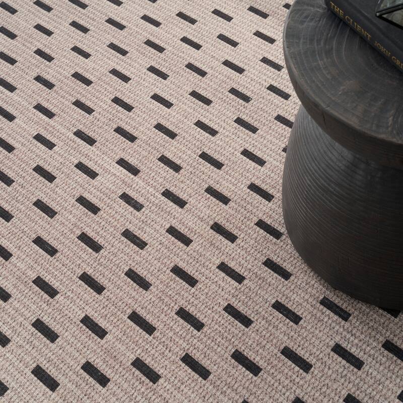 Nourison Washables Indoor Cream Geometric Area Rug