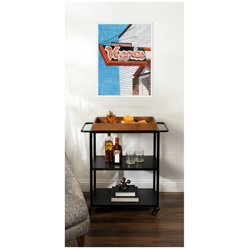 Kate and Laurel Veggies by Krista V. Allenstein Framed Canvas Wall Art Print