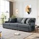 Modern Linen Fabric 3 Seat Sofa with Removable Back and Seat Cushions ...
