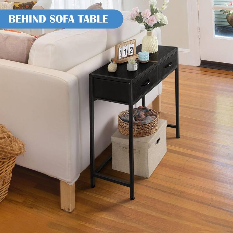 33.5" Modern Narrow Console Table with Drawers