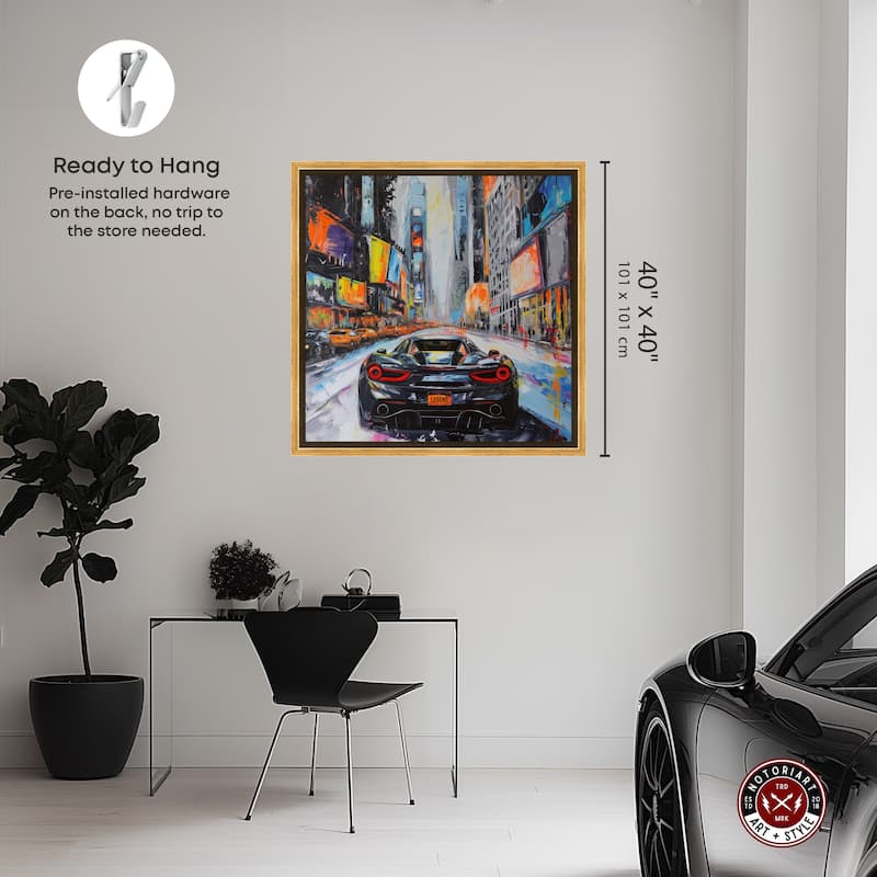 Notoriart Blast The Speakers Framed Car 1 Piece Canvas Wall Art