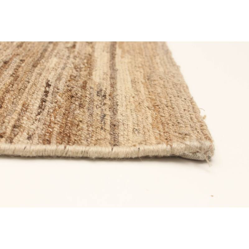 ECARPETGALLERY Flat-Weave Natural Tan Wool Tapestry Kilim - 5'9 x 6'4