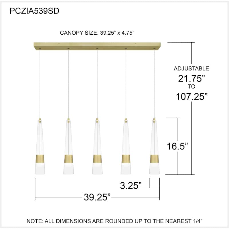 Zia Integrated LED Satin Gold Island Light