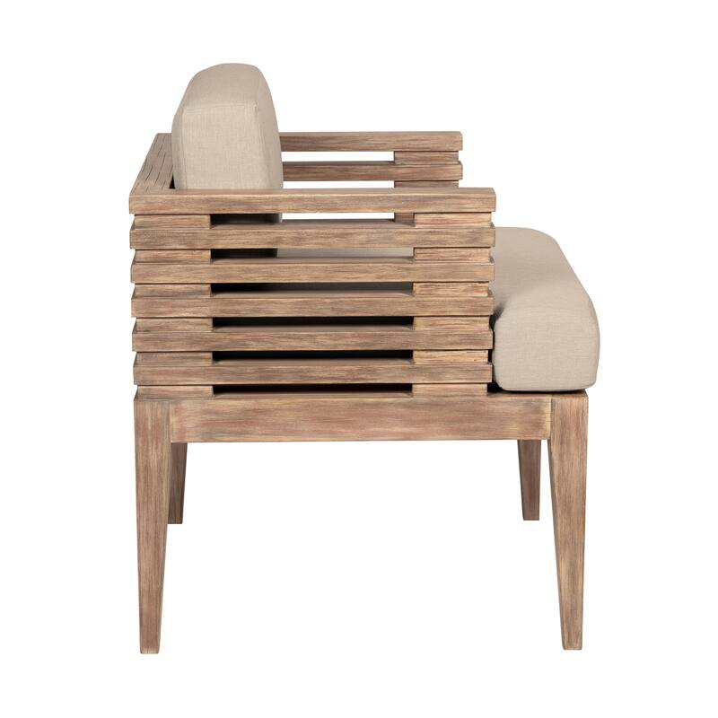 Vivid Outdoor Patio Dining Chair in Eucalyptus Wood with Olefin Cushions