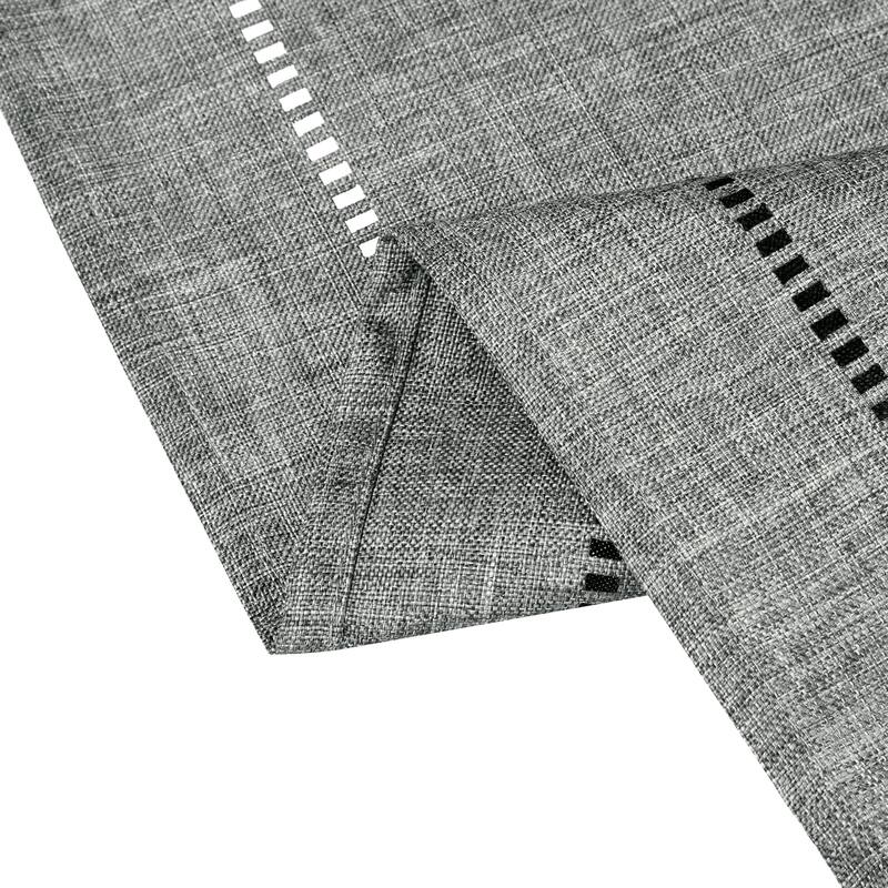 1 Pack Linen Table Runner, Farmhouse Tabletop Collection Table Runners - 12x71 Inch - Dark Grey