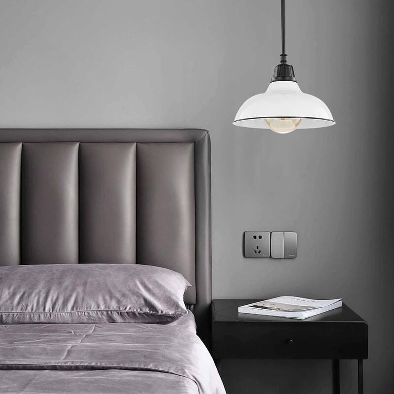 1 Light farmhouse lighting white,black light fixture metal pendant lights