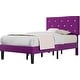 preview thumbnail 67 of 65, VECELO Upholstered Kids Bed Frame with Diamond Tufted Headoard,Twin Size Bed Set of 2