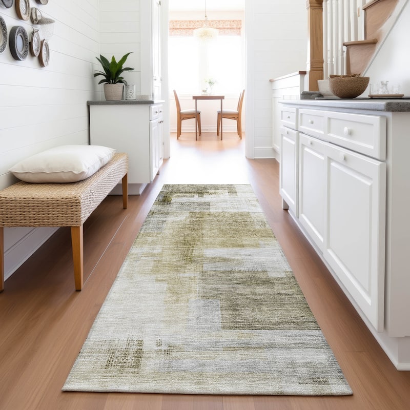 Premium Washable Super Soft Modern Abstract Mayfield Rug - Taupe - 2'3" x 7'6"