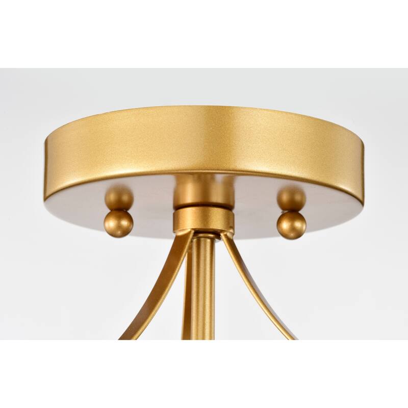 Laverna Semi-Flush Mount Crystal Ceiling Light Matte Gold Finish 1-Light