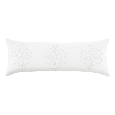 White Boho Bohemian Body Pillow Case (Pillow Not Included) - Solid Color Shabby Chic Princess Luxurious Luxury Elegant Vintage