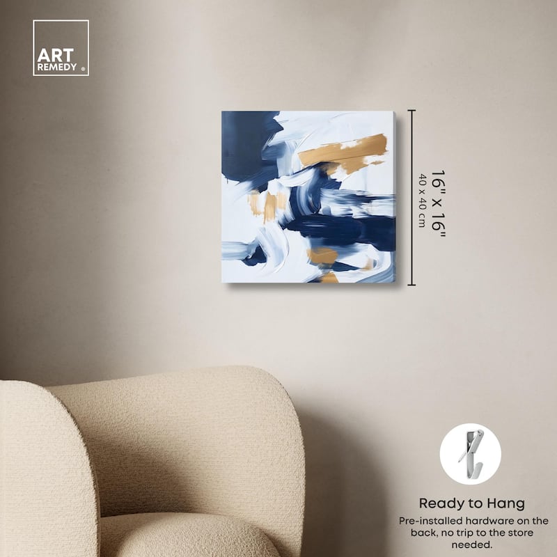 Azure and Gold Canvas by Art Remedy, Gallery Wrapped