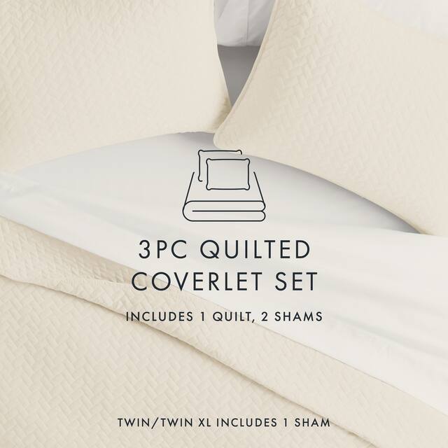Soft Essentials Quilted Herringbone Coverlet Set