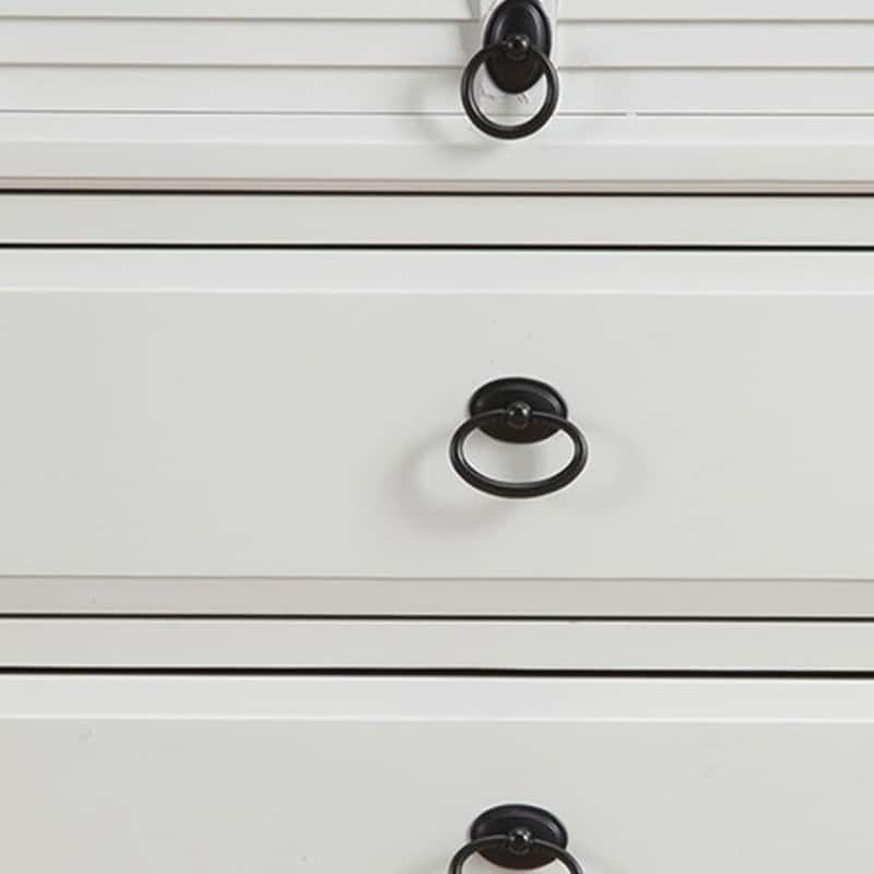 HomeRoots 28" White Wood Three Drawer Nightstand