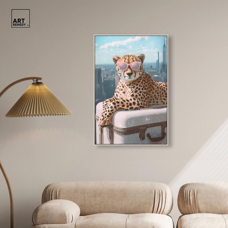 Cheetah Luggage NYC Canvas by Art Remedy