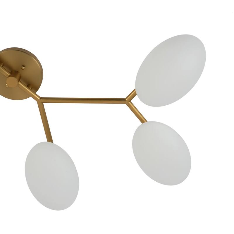 Modern 6-Light Opal Glass Globe Branch Sputnik Ceiling Light