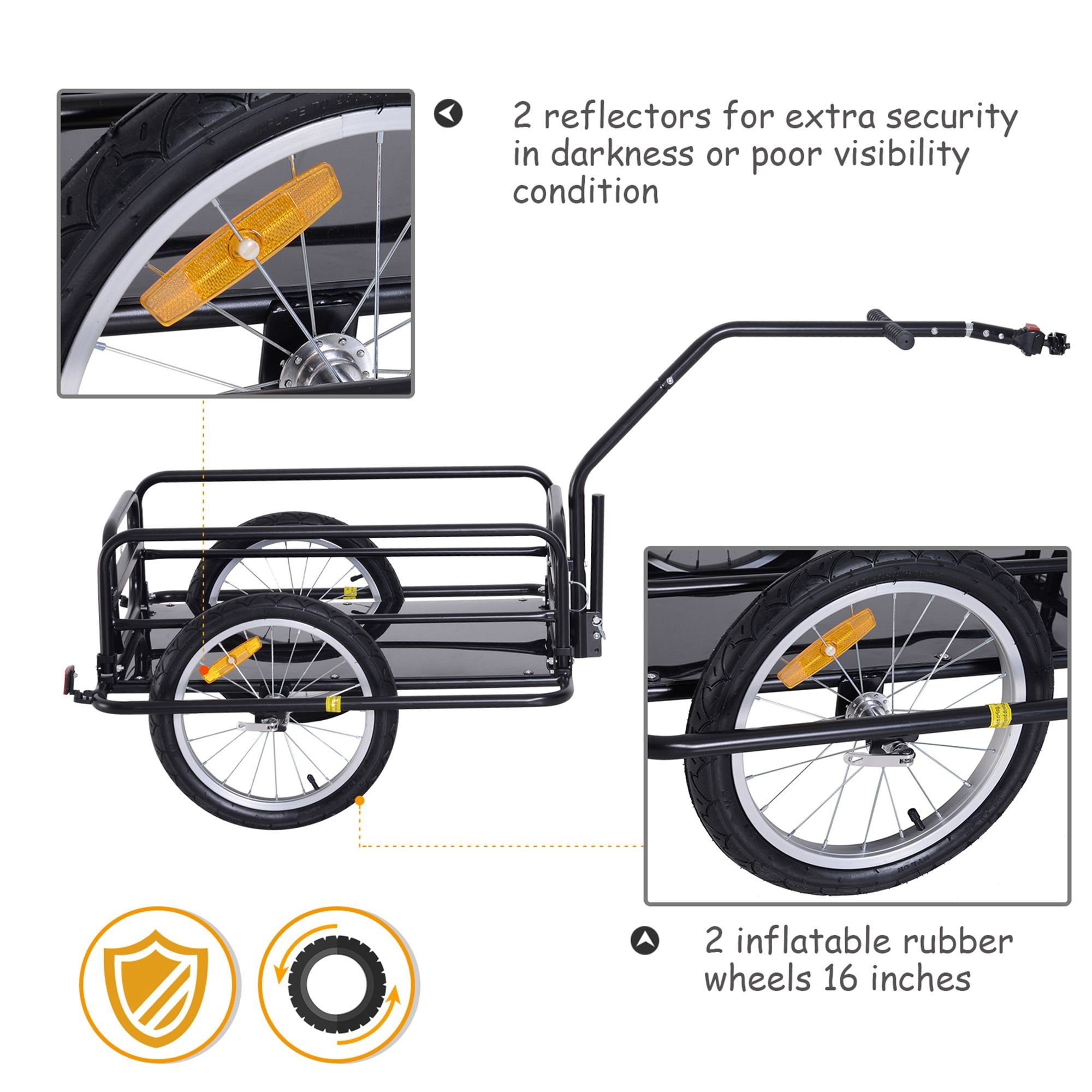 Aosom folding bike cargo trailer cart with seat post hitch sales