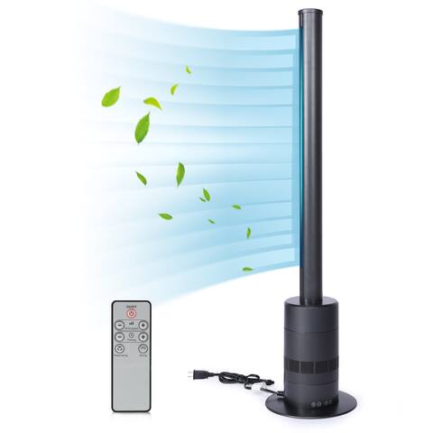 HealSmart Tower Fan, 71 Degree Oscillating Bladeless Fan with Remote Control, LED Display with Touch Control