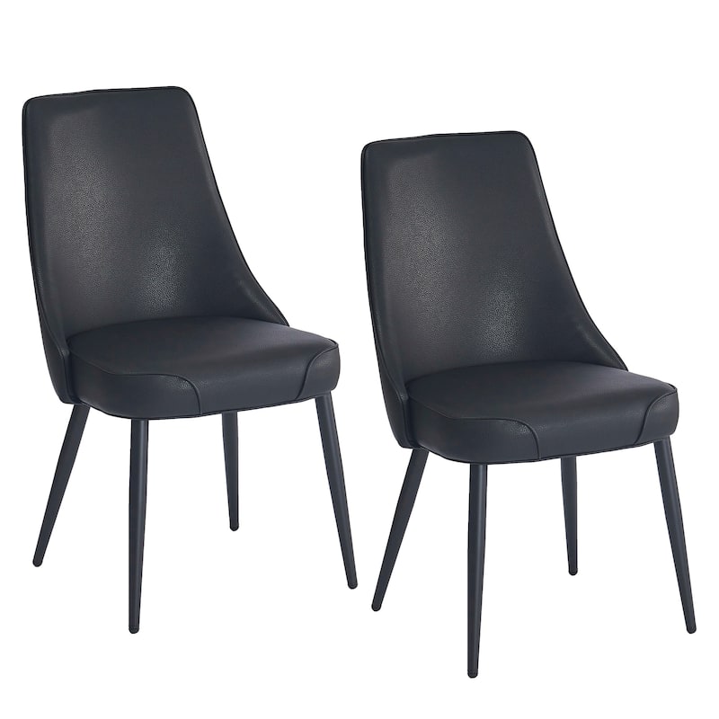 Modern Faux Leather Side Chair - Set of 2 - N/A